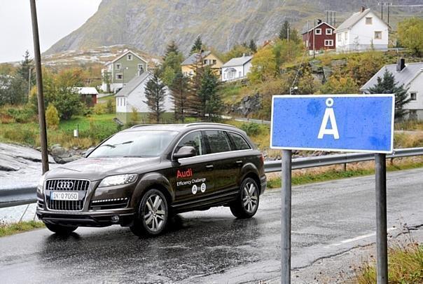 Bei Å startet der Audi-Konvoi zu seiner neuntätigen Verbrauchstour. Foto: auto-reporter.net